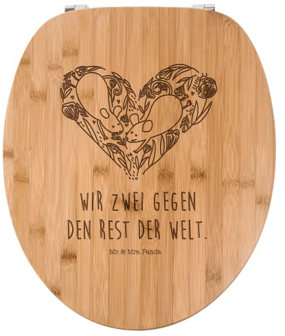 Mr. & Mrs. Panda WC Sitz Mäuse Herz - Geschenk, für immer, Klodeckel, Liebe, Toilette, Liebesgeschenk, Lieblingsmensch, WC-Sitz, Heiratsantrag,