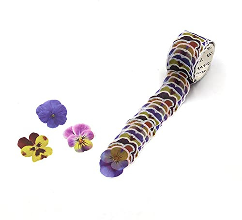 YLWX Washi Tape Sakura Roses 200 Sticker Diy Scrapbooking Supplies Notebook Decorations Material Petal Masking Tape (Color : Pansy)