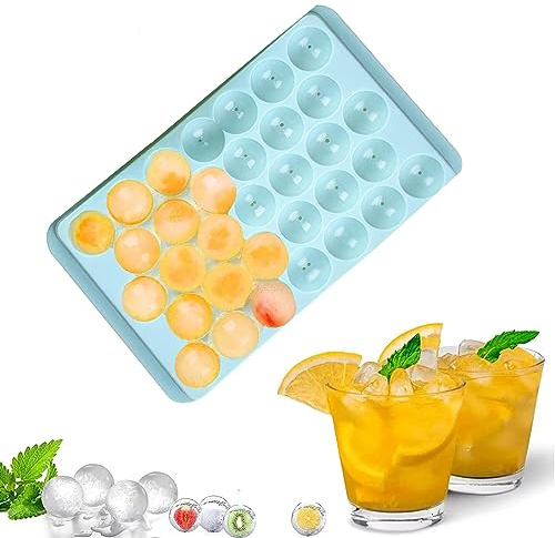 Ice Cube Tray Ice Ball Make,1Pcs 33-Cell Ice Cube Moulds Ball Ice Cube Moulds,Mini Ice Cube Tray Balls,Reusable,Best for Freezer Water Whiskey Cocktail and Other Drink.