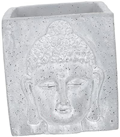 Cabilock Buddha-Statue-pflanzgefäß Aus Zement Für Zuhause Blumentopf Mit Buddha-Muster