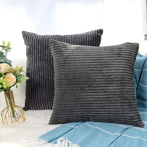 CALIYO Kissenhülle Kord Uni 2er Set, Kissenbezug 50x50 Kissenbezüge für Zierkissen Dekokissen Sofakissen Couchkissen in vielen Farben.
