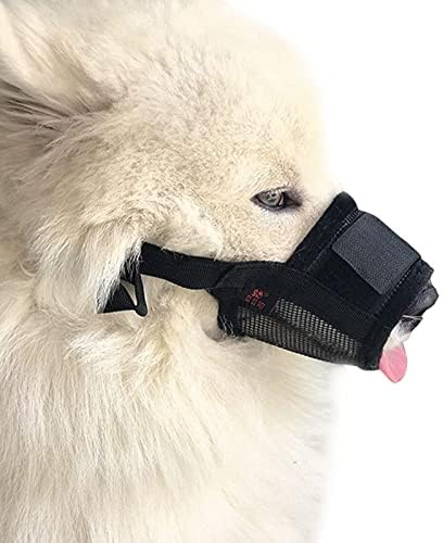 Maulkorb für Hunde, Anti Beißen, Atmungsaktiv und Kauen mit Bequemen Nylon Mesh Soft Fabric und Verstellbare Schlaufe Geeignet für Kleine, Mittlere und Große Hunde (M)