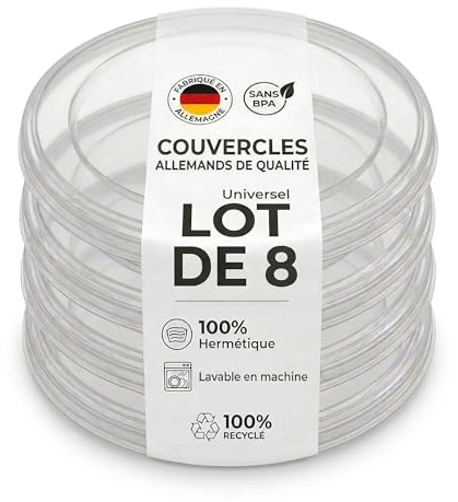Xilmark Can Lids for Tins, Lid Covers Pet, Plastic Cap Reusable, Paw Pal Can Tin Lids, Snap-on Lid, Protector for Cat and Dog Food, Wet Pet Food, BPA-free 800g Covers, Airtight Food Top (8 PACK)