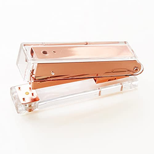 Hefter Hefter, Handhefter, Metall-Acryl-Hefter, 24/6, 26/6, inklusive 1000 Heftklammern, Heimbürobedarf, Roségold Bürozubehör (Color : Rose gold stapler)