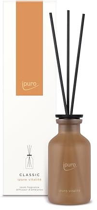 ipuro - Classic Raumduft VITALITÉ - 75ml | Raumerfrischer mit Rosmarin & Ingwer, Zedernholz & Patchouli - Duft | Diffuser mit Stäbchen | Belebender Lufterfrischer für die Wohnung