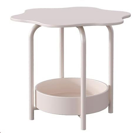 beaka Couchtisch Kleiner Loungetisch Mit Metallgestell, Wohnzimmertisch Modernes Design Sofatisch Kaffeetisch Nachttisch Gartentisch, Für Getränke & Snacks (Color : White)