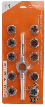 Precise Craft 11-teiliges Gewindeschneider-Set zum Erstellen von Gewinden in Metall für professionelle Hobbyisten M10x1,25 M12x1,25