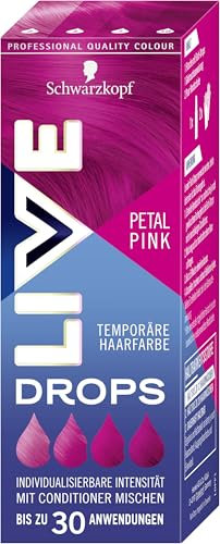 Schwarzkopf Live Color Drops Petal Pink (30 ml), dosierbare Farb-Drops für einen individuellen Look, Tönung zum Mischen mit dem Conditioner, temporäre Coloration hält bis zu 12 Haarwäschen