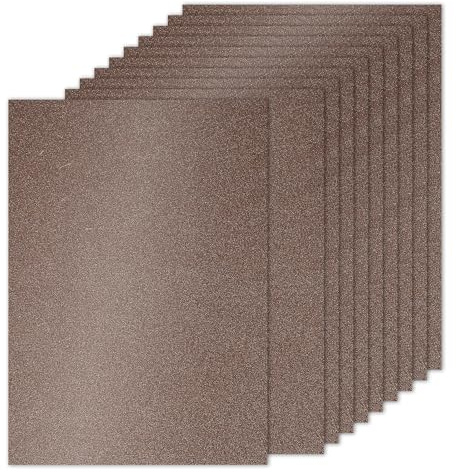PATIKIL 10 ark brunt glitterpapper, A4 250 gsm rektangel premium glittrande papper hantverk kartong för klippbok korttillverkning gör-det-själv konstprojekt bröllopsfest