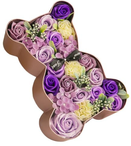 Fleurs de savon rose dans une boîte cadeau, parfum fascinant de roses, jolie forme, couleur dégradée, jubilé/mariage/Saint-Valentin, boîte cadeau, fleur de rose, boîte cadeau, fleurs de savon