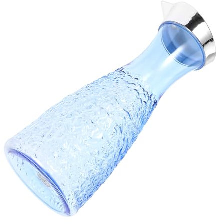 CONGARTENO Pichet à Jus 1000ml Bleu en Polycarbonate Résistant à La Chaleur avec Bec Verseur Pratique pour Bar Et Restaurant, Distributeur De Boissons Froides pour Fêtes Et Usage Quotidien