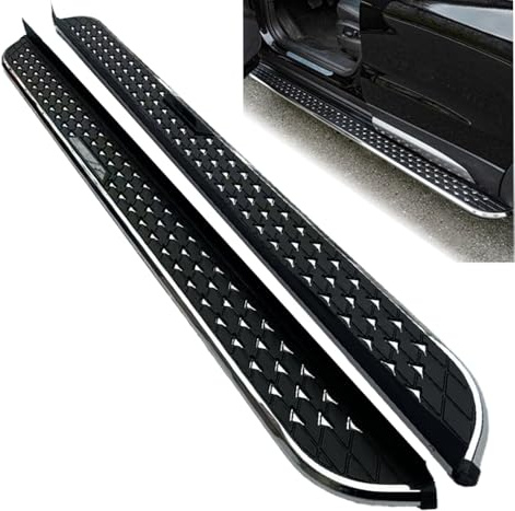 2 estribos laterales para VW Volkswagen Touareg 2011-2018, estribo lateral con pedal, estribo de aluminio, estilo cielo estrellado (con soportes)