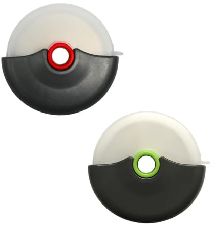 2 Pcs Pizza Cutter, Disc Pizza Cutter Wheel, Stainless Steel Blade, with Protective Cover Blade Guard, Super Sharp Slicer Pizzas, Wheel Easy to Clean, for Making Bread and Pizza