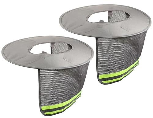 MUCKLILY Couvre-Chapeau Pare-Soleil Réfléchissant pour Casque De Chantier Protection du Cou Légère Respirante Bord Large pour Travaux Extérieurs Jardinage Vélo