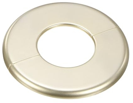 M METERXITY Confezione da 1 flangia divisa da parete, in ABS, rotonda, autoadesiva, per accessori per tubi di diametro 50 mm/pavimento/soffitto, piastre di copertura idrauliche [oro, 6 mm H]