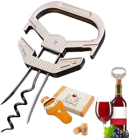 Wein Korkenzieher,Korkenzieher Extraktor - Zweizinkiger Weinflaschenöffner - Geeignet Für Kellner Zuhause Hotels Feiern Weihnachten Barkeeper Und Sammler Zerbrechlicher Flaschen