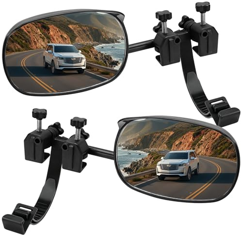 WPPQWP 2 PCS Wohnwagen Spiegel Auto Außenspiegel Universal Spiegelverbreiterung Wohnwagen für alle Gängigen Metallstangen Langlebig 360 Winkel Einstellbar (Upgrade)