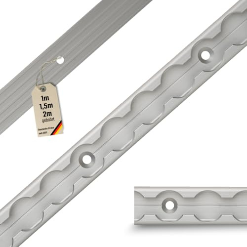 LOADCARE Carril de avión cuadrado Slim versión – Aluminio anodizado perforado | Riel de amarre de aluminio para remolques, autocaravanas y furgonetas | Protección de carga resistente, bordes