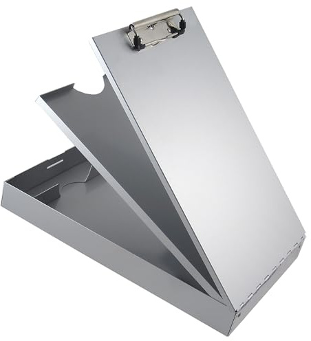 Saunders Metal Clipboard with Storage - Letter Size Heavy Duty Contractor Grade Clipboard - Dual Storage Form Holder with Low Profile Clip Made in USA
