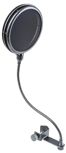Fame Audio PF 150D Poppschutz, Hochwertiger Doppellagiger, Seidenbezogener Mikrofon-Popschutz, 15cm Durchmesser, Abschraubbarer Kopf, Kompakt, Klangneutral