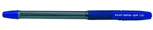 Pilot BPS GP Kugelschreiber 12 Stück gummierter Griff extra breite 1,6 mm Schreibspitze 0,55 mm Strichbreite 12 Stück blau