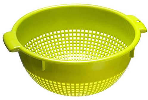 Westmark Scolapasta, Con Manici Incassati e Supporti per Fissaggio, Plastica, Verde mela, 2126221A