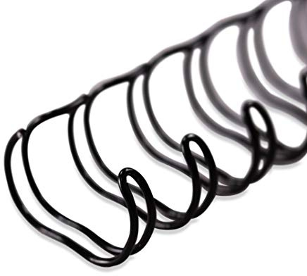 Drahtbinderücken für Bindungen 3:1 (34 Ringe), 9,5 mm, 100 Stück, SCHWARZ, für ca. 75 Seiten - für Ringbindungen