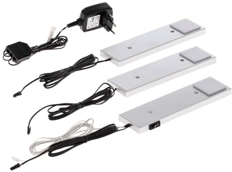 Lindby LED Lampes sous meuble Amaryll (Moderne) en Gris e. a. pour Cuisine (à 3 lampes,), Lampe