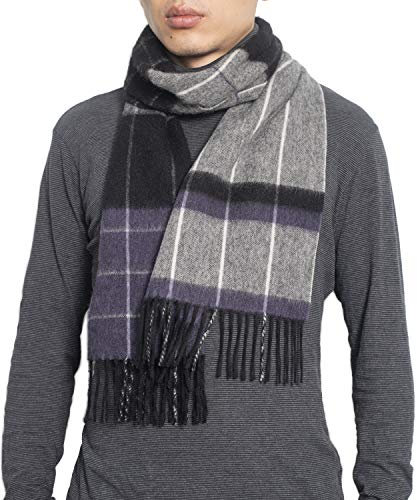 REALITY&FANTASY Couverture en cachemire et 100% laine d'agneau douce plaid tartan écharpe d'hiver pour homme et femme.