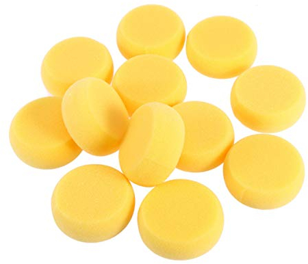 Supvox 12Er Pack Runde Gelbe Schwämme 6.5X6.5X3 cm Weich Saugfähig Für DIY Kunsthandwerk Töpfern Aquarell Malerei Und Haushalt