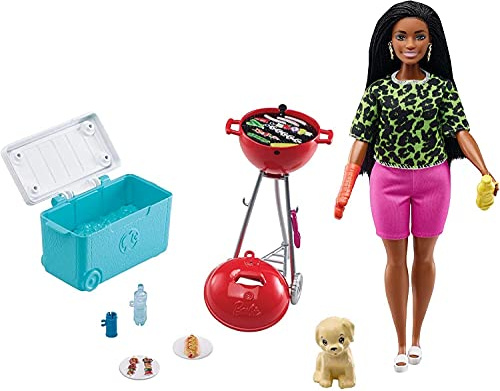 Barbie GRG76 - Mini-Spielset mit Haustier und themenbezogenem Zubehör, Thema Grillparty mit duftendem Grill, Geschenk für Kinder von 3 bis 7 Jahren