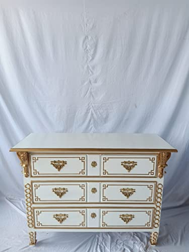 Kunibert Louis XIV. Louises - Mobili in stile barocco, stile rococò, credenza, credenza, colore: bianco con oro, larghezza 129 cm