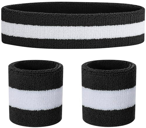 Gestreiftes Schweißband-Set Sport-Stirnband-Armband-Set