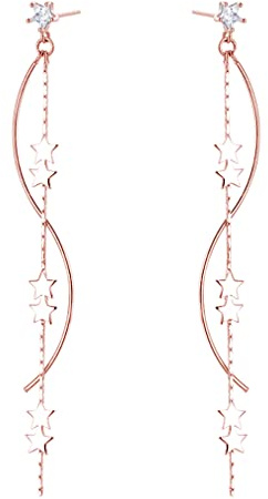 SLUYNZ 925 Sterling Silber Stern Ohrringe Kette für Damen Mädchen Lange Ohrringe Hängend Elegante ohrringe
