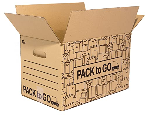 FRESH HOME HOME TEXTILES - Scatola da Trasloco, 50x30x30 cm, 20 Scatole in Cartone Rinforzato, Ideale per Traslochi e Riporre Oggetti, 100% Riciclabile e Biodegradabile