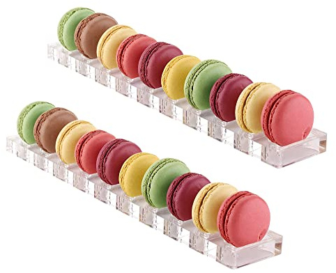 Jusalpha® Clear Acrylic Macaron/Cookies Display Tray, 2 Packs (Capacity:10)