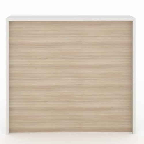 DUÓFIC MOSTRADOR de Recepción y Oficina. Fácil Montaje. Laminado con Frontal Color Acacia DE 25mm DE Grosor. Fabricado EN ESPAÑA. Envio a Toda la Peninsula. (125x105x50 cm)