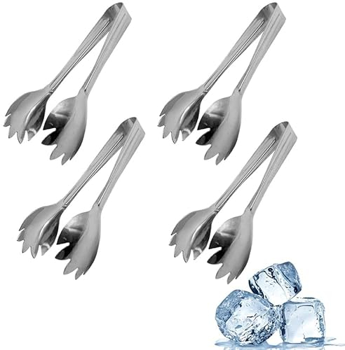 Virsus Pinze da Ghiaccio GL001, lunghezza 16,5 cm, Molla in Acciaio Inox con Bordi Dentati per una presa Sicura, Pinza per Servire Cocktail, Antipasti, Zollette Zucchero, Accessori Barman (4)