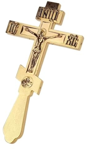 EVANEM Christ Jesus Cross Crucifix Suffering Statue Orthodox Hand Holding Catholic, for House Warming Crucifix Wall Cross Cross (Color : Gold)