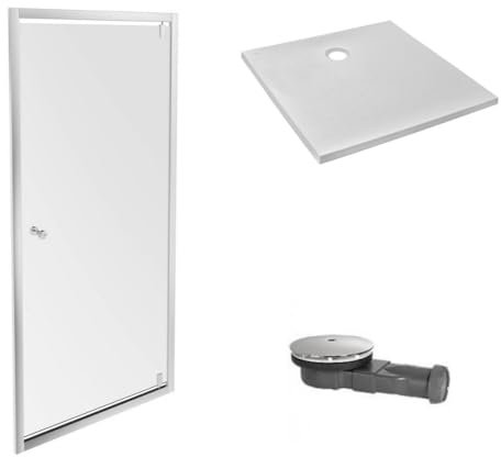 Jacob Delafon Receveur Douche Ipso 90 x 90 + paroi Porte pivotante + bonde