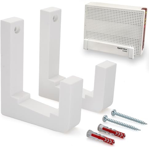 Wandhalterung für FritzBox 6690 Cable 6590 6591 für AVM FritzBox Cable Kabel - Zwei Stück inkl. Befestigungsmaterial