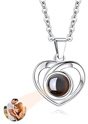 GGKAFACOI Halskette mit Bild im Inneren, Foto-Halskette mit individuellem Bild, Erinnerungshalskette mit Bild für Muttertag, Geburtstag, Jubiläum, Gedenkgeschenke