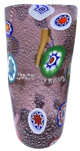 Vase Zylinder aus Muranoglas, hergestellt in Italien, VS023