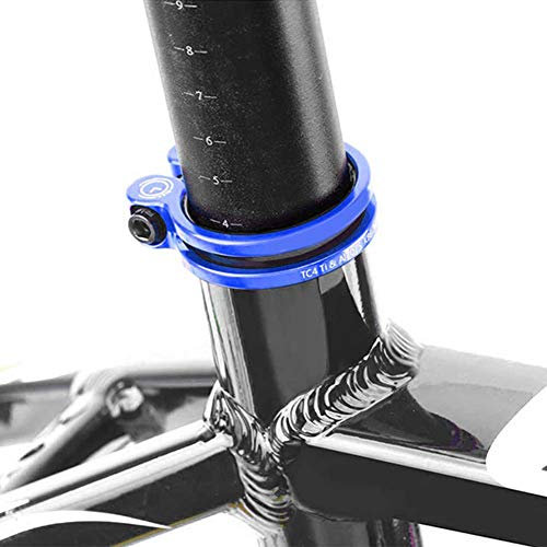 Fahrrad-Sattelstützenklemme, Aluminium-Titanlegierung, Fahrrad-Sattelstützenkragen, Sattelrohrklemme, Fahrradschloss-Sattelklemme mit Schraubenmutter für Mountainbikes ((34,9 mm