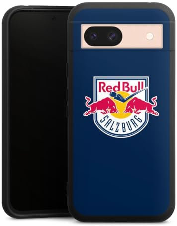 Premium Silikon Hülle kompatibel mit Google Pixel 8 a Handyhülle schwarz Case EC Red Bull Salzburg Offizielles Lizenzprodukt Eishockey