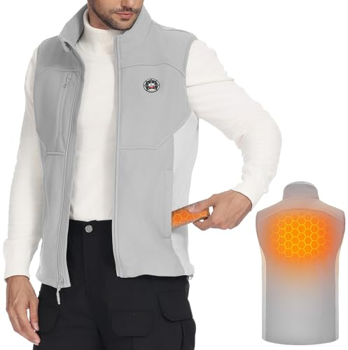 KEMIMOTO Gilet Riscaldato Uomo Donna, Giubbotto Riscaldato con Funzione Scaldamani, Gilet Termico Uomo con Batteria da 10000 mAh, per Sci Pesca Moto Escursionismo