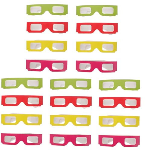 DOITOOL Occhiali 3d in Cartone Anaglifici 20 Pezzi Per Ragazzo Ragazza e Adulti, Montatura Leggera Colorata, Per Film, Giochi e Viaggi in 3d