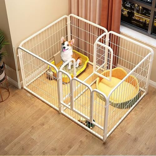 YPDOPORA Hundegehege, Hundelaufstall Für Kleine Hunde, Haustier-Laufstall, Hundezaun Für Große/Mittlere/Kleine Welpen Und Katzen, Faltbarer Haustier-Übungsstall Für Drinnen Und Draußen,U