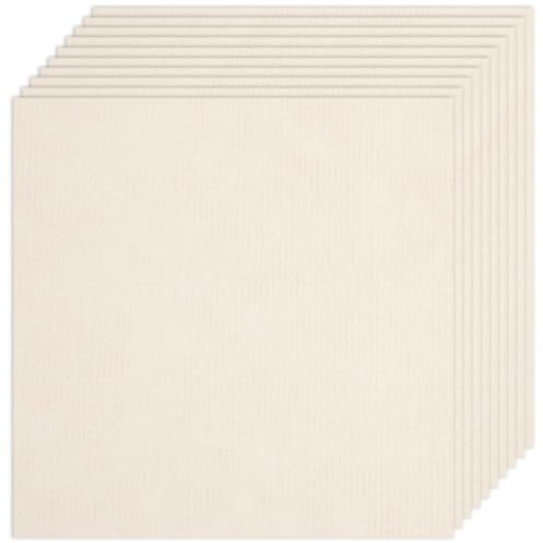 CREATCABIN 10Pcs Carpet Tiles Peel and Stick 12 x 12 Square Carpet Floor Tile Non-Slip Soft Padded Carpet Tiles Self Adhesion Floor Mat for DIY Flooring Home Pets Living Room Bedroom Kitchen Beige