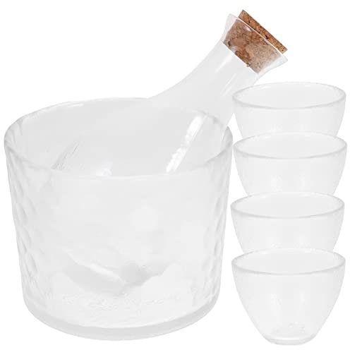 Cabilock Verre à Vin Et Distributeur De Vin De Style Japonais Verre à Saké Peint Main avec Pot à Saké Domestique De Fleurs De Cerisier